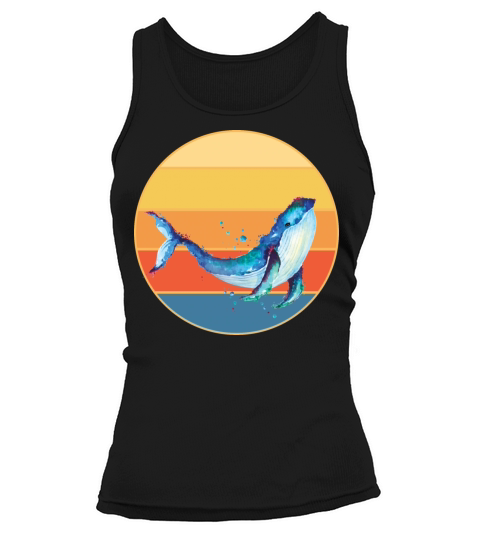Cute Kawaii Whale Retro Sunset Vintage Ocean Tank top Woman