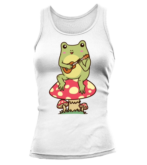 Frog On A Mushroom Ukulele Player Ukulelist Tank top Woman