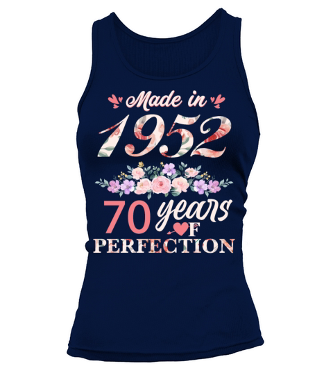 Made In 1952 Floral 70 Year Old 70th Birthday Gift Tank top Woman