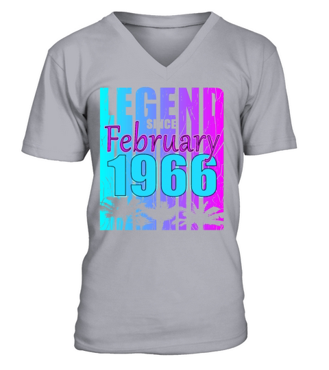 1966 Born Legend February Vintage V-Neck T-shirt
