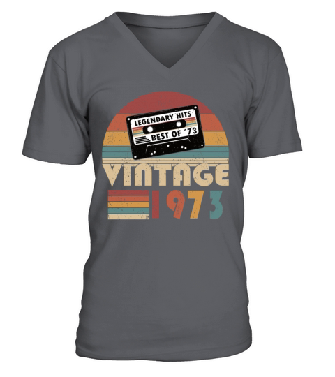 50th birthday vintage 1973 best of 1973 V-Neck T-shirt
