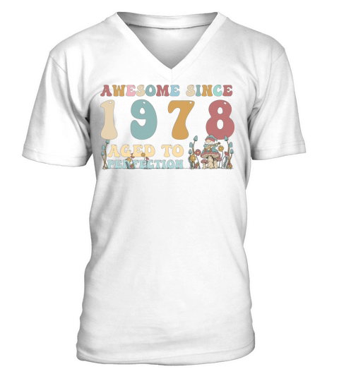 Awesome since 1978 - 45th Birthday - 2023 Groovy V-Neck T-shirt