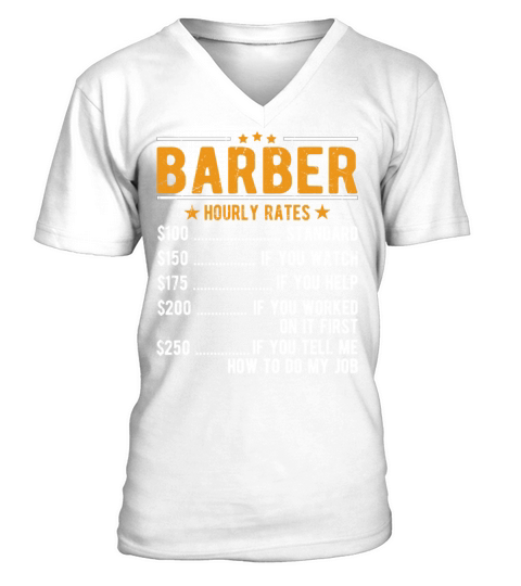 Barber Hourly Rates V-Neck T-shirt