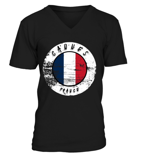 Cannes France Vintage V-Neck T-shirt