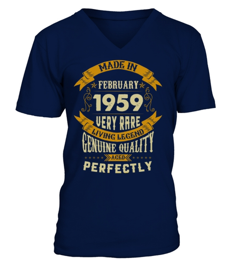 February 1959 Vintage Birthday Present V-Neck T-shirt