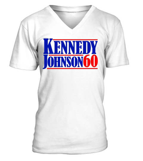 Kennedy Johnson 60 Vintage President Kennedy V-Neck T-shirt