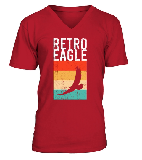 retro eagle V-Neck T-shirt