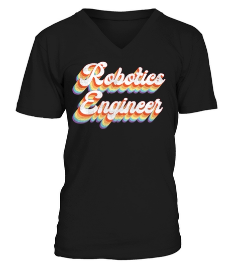 Robot Robotics Engineer Retro V-Neck T-shirt