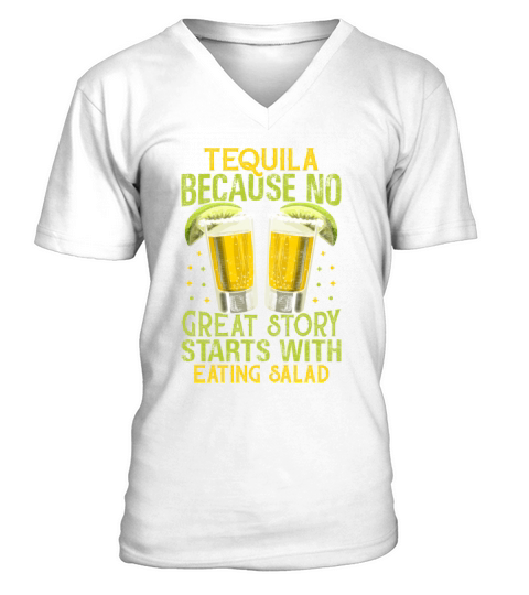 Tequila Drinking Liquor Vintage Glass Drinker Life V-Neck T-shirt