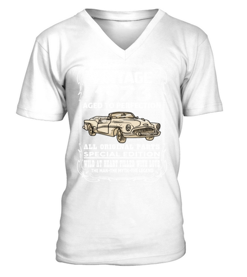 VINTAGE 1973-AGED TO PERFECTION V-Neck T-shirt