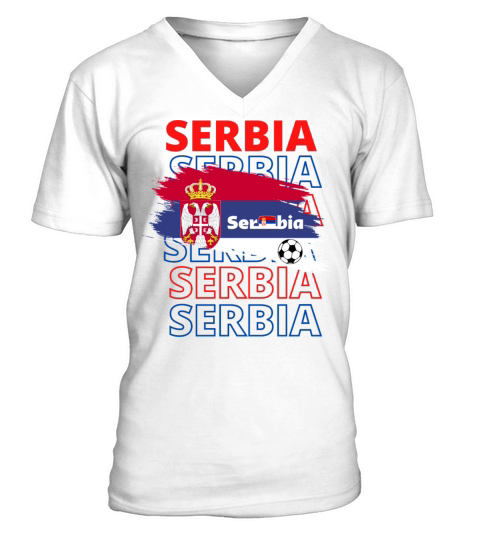 World Serbia Soccer Vintage V-Neck T-shirt