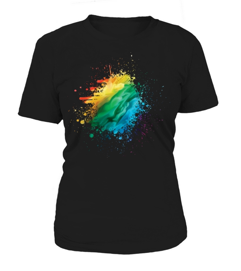Colorful Rainbow Paint Splatter With Smoke And Fog Women's T-Shirt