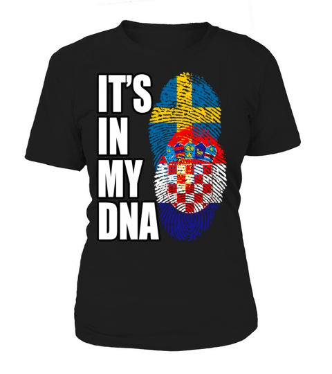 Croatian And Swedish Mix Heritage DNA Flag Women's T-Shirt