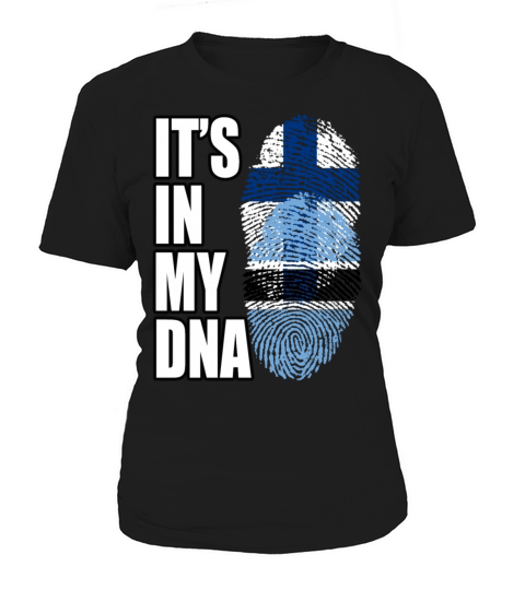Finland And Botswanan Mix Heritage DNA Flag Women's T-Shirt