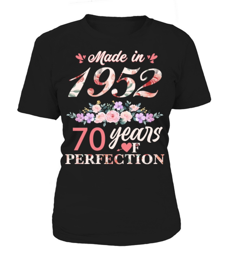 Made In 1952 Floral 70 Year Old 70th Birthday Gift Women's T-Shirt