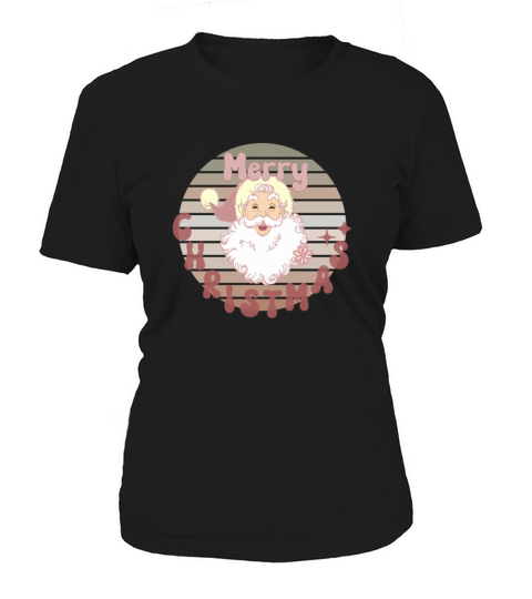 Merry Christmas retro vintage pink Santa Claus Women's T-Shirt
