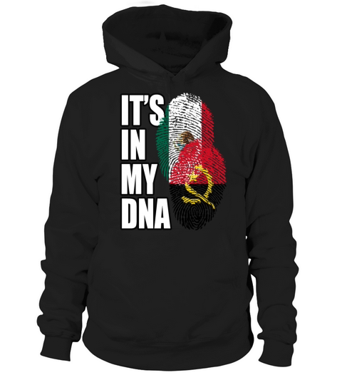 Angolan And Mexican Mix Heritage DNA Flag Hoodie Unisex