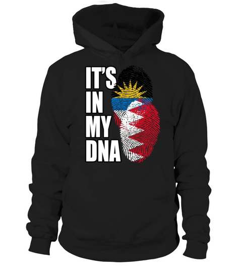 Bahraini And Antiguan Mix Heritage DNA Flag Hoodie Unisex