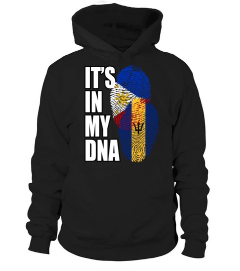 Barbadian And Filipino Mix Heritage DNA Flag Hoodie Unisex