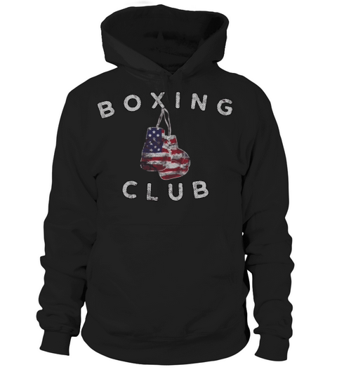 Boxing Club Vintage Us Flag Boxing Gloves Hoodie Unisex