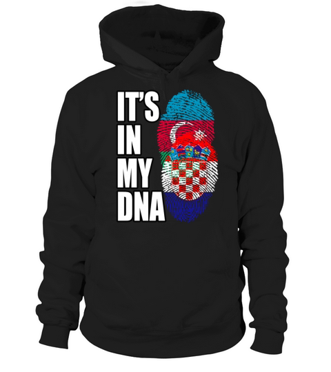 Croatian And Azerbaijani Mix Heritage DNA Flag Hoodie Unisex