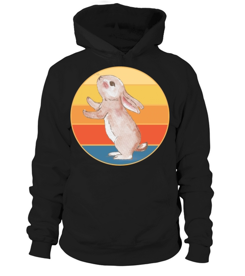 Cute Rabbit Bunny Retro Sunset Vintage Animal Pet Hoodie Unisex