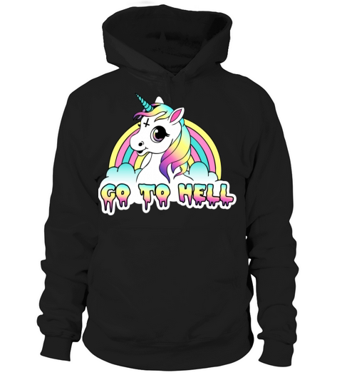 Go To Hell quot Pastel Goth Unicorn Hoodie Unisex