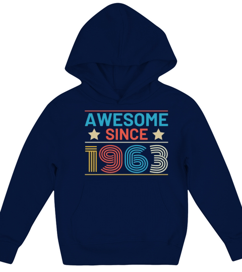 60th Birthday Vintage 1963 Retro Awesome Kids Hoodie