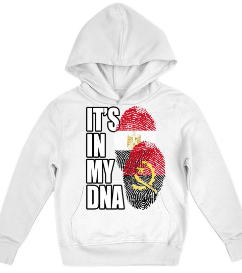 Angolan And Egyptian Mix Heritage DNA Flag Kids Hoodie