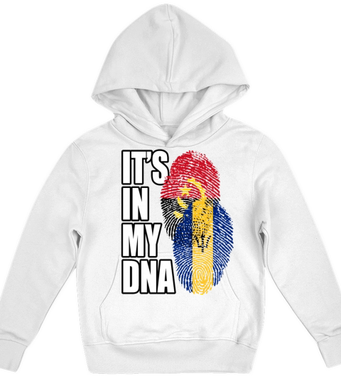 Barbadian And Angolan Mix Heritage DNA Flag Kids Hoodie