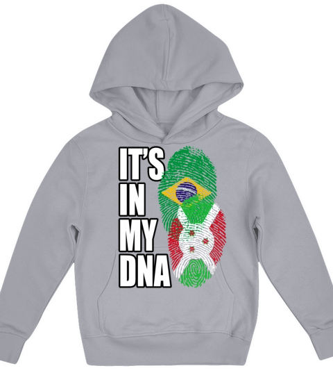 Burundian And Brazilian Mix Heritage DNA Flag Kids Hoodie