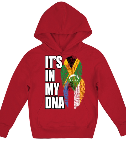 Comoran And Jamaican Mix Heritage DNA Flag Kids Hoodie