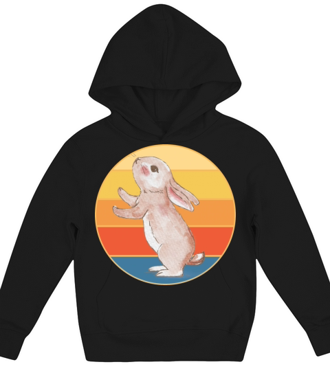 Cute Rabbit Bunny Retro Sunset Vintage Animal Pet Kids Hoodie