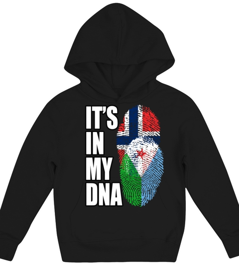 Djiboutian And Norwegian Mix Heritage DNA Flag Kids Hoodie
