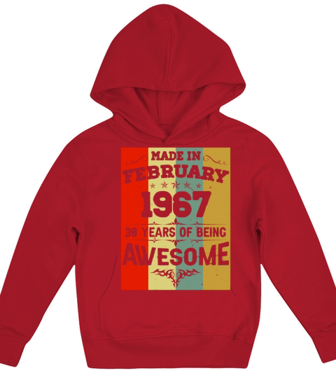 February 1967 Vintage Birthday Present Kids Hoodie