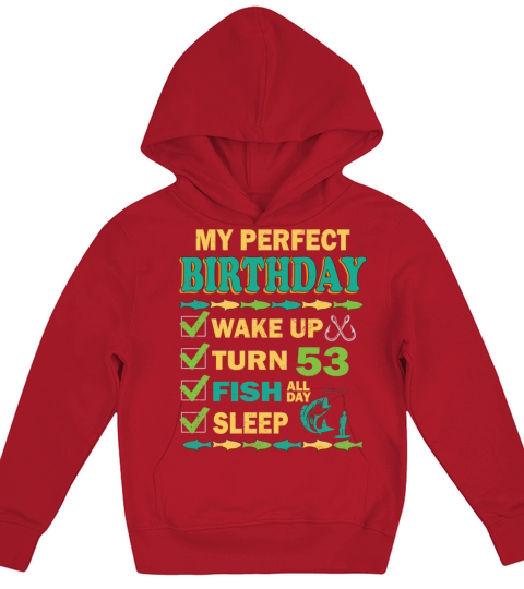 Funny 53th birthday gift for fishing lovers Kids Hoodie