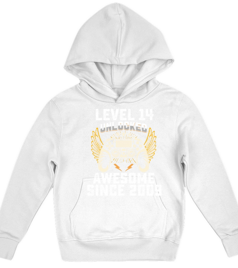 Gaming Level 14 Unlocked Awesome Since 2009 Kids Hoodie