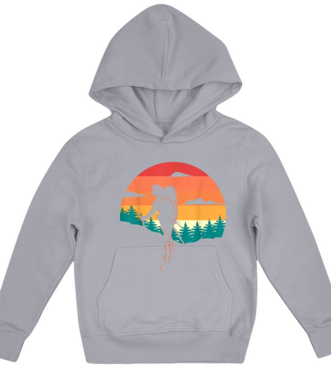 Hiking Hiker Vintage Retro Sunset Kids Hoodie