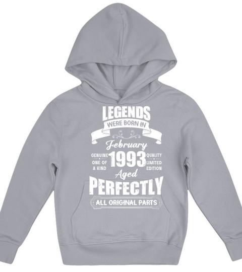 Legends Were Born In February 1993 Birthday Kids Hoodie