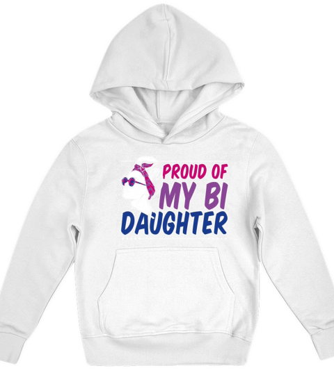 Proud Of My Bi Daughter Bisexual Pride Mother Kids Hoodie