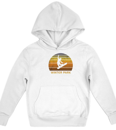 Retro Winter Park Colorado Snowboarding Fan Kids Hoodie