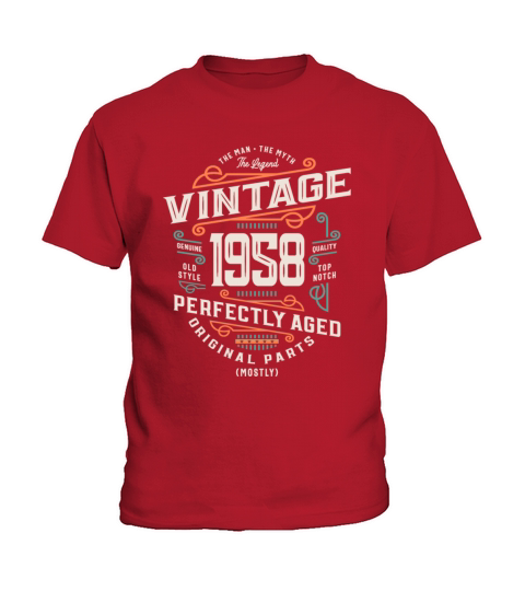 65 Years Old Vintage 1958 Man Myth Legend 65th Kids T-Shirt