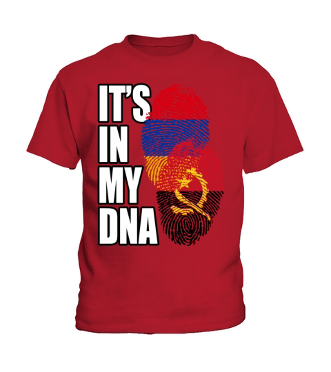 Armenian And Angolan Mix Heritage DNA Flag Kids T-Shirt