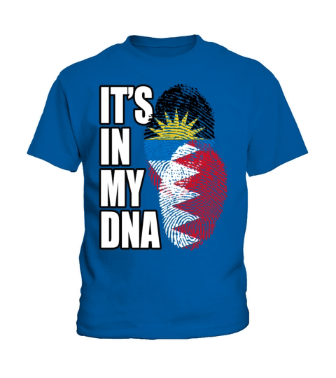 Bahraini And Antiguan Mix Heritage DNA Flag Kids T-Shirt