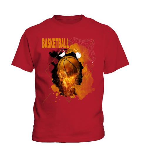 Basketball Fire Player Sports Fan Vintage Retro Kids T-Shirt