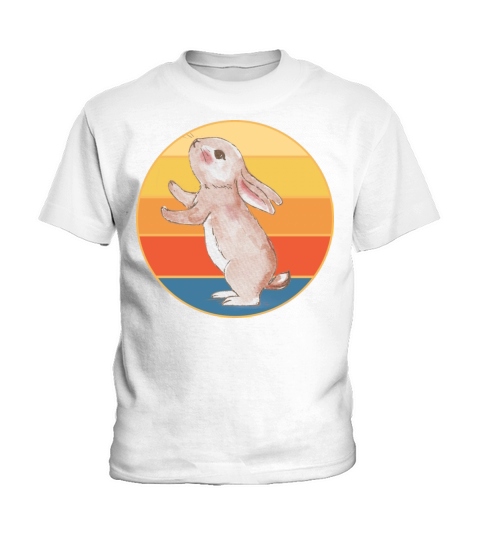 Cute Rabbit Bunny Retro Sunset Vintage Animal Pet Kids T-Shirt