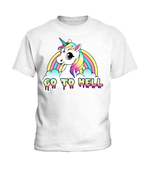 Go To Hell quot Pastel Goth Unicorn Kids T-Shirt