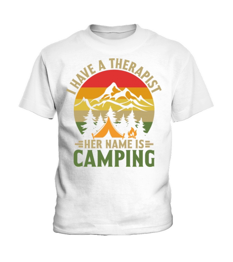 Vintage Quote I Have a Therapist Camping T Kids T-Shirt