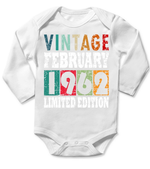 1962 February vintage Long Sleeve Baby One-Piece