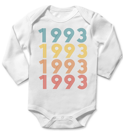 30th birthday vintage 1993 retro vintage style Long Sleeve Baby One-Piece